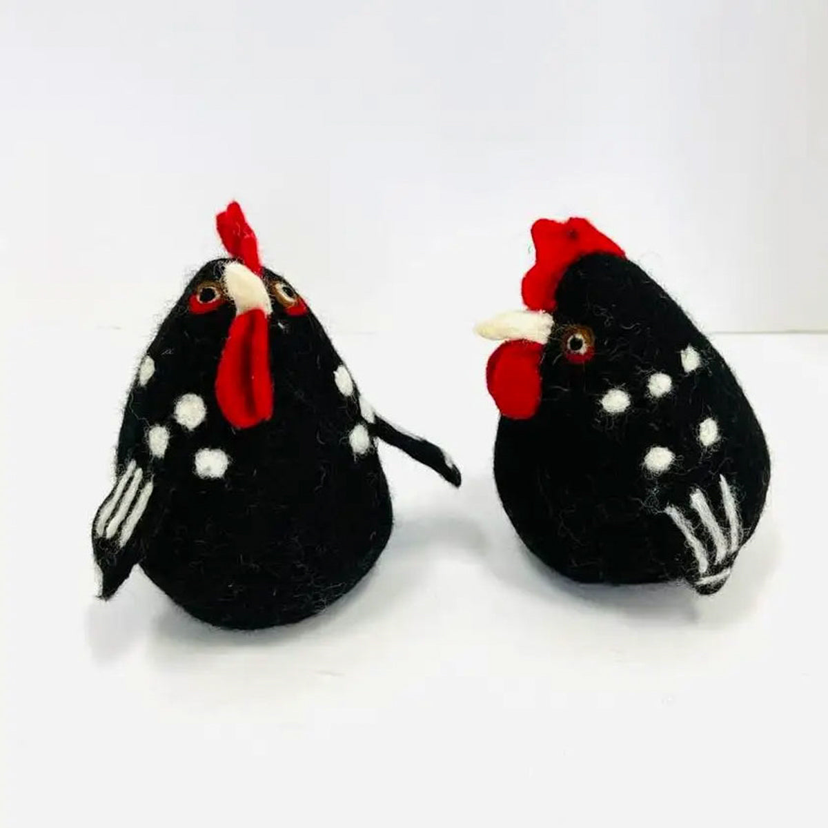 Toys - Farm Décor - Rooster - Black with White Spots