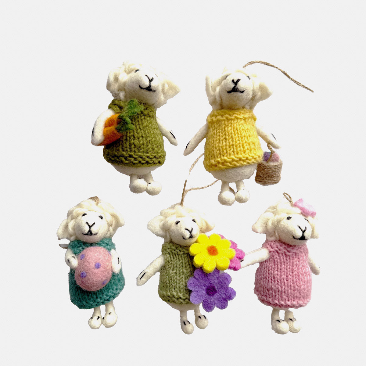 Ornament - Sheep with Knit Sweater Easter Egg