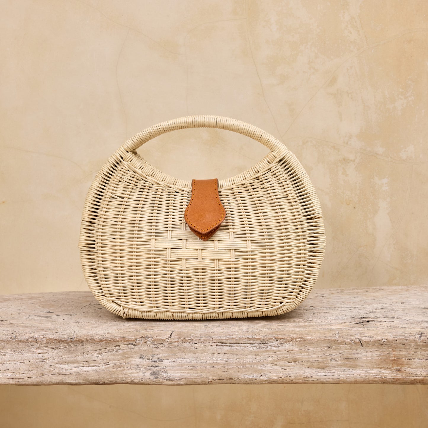 Rattan Ivory Eclipse Summer Resort Handbag